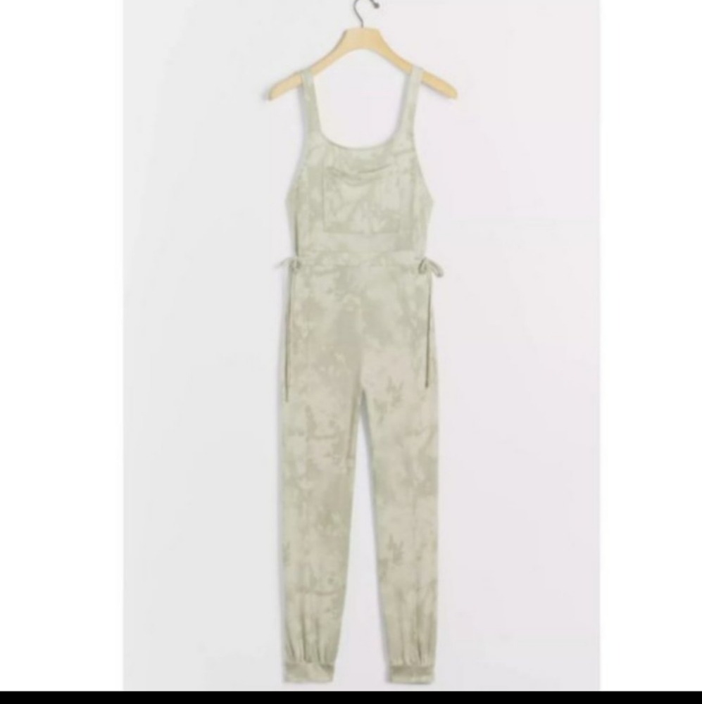 Anthropologie Caia Tie Dye Jumpsuit - Sage Green